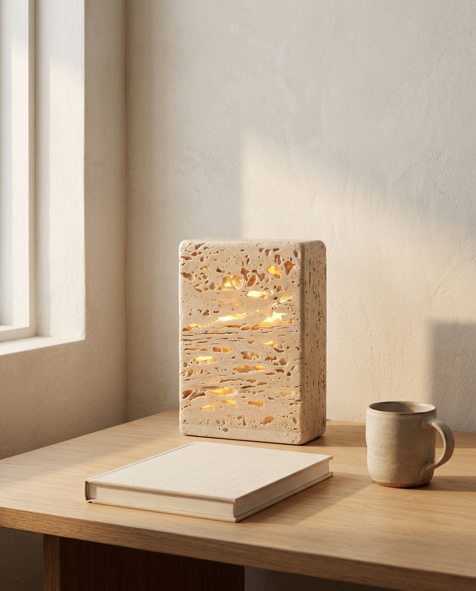 Cordless Table Lamp | Modern Linen Shade Bedside Lamp For Bedroom, Living Room and Office