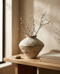 Handmade Ceramic Vase | Modern Wabi Sabi Flower Vase For Dried Flowers, Fresh Stems and Shelf Styling