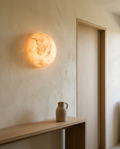 Led Round Alabaster Wall Sconce | Modern Minimalist Wall Light For Bedroom, Hallway and Living Room