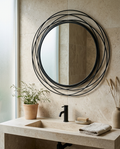 80cm Black Shatter Resistant Wall Mirror | Modern Arched Full Length Mirror For Bedroom, Hallway and Living Room