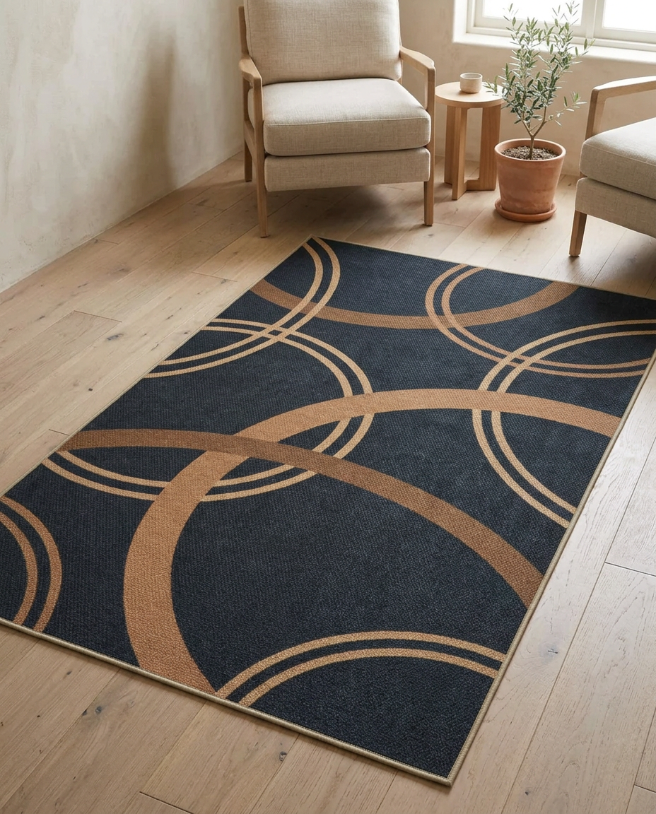 Jute Area Rug | Modern Natural Fibre Floor Rug For Living Room, Bedroom and Hallway