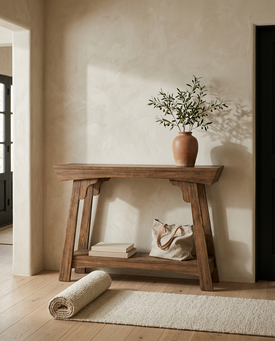 41.3in Easy Assembly Wood Console Table | Modern Nordic Entryway Table For Living Room and Bedroom