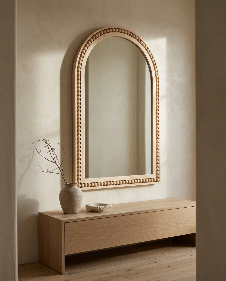 24x36 Shatter Resistant Wall Mirror | Modern Arched Full Length Mirror For Bedroom, Hallway and Living Room