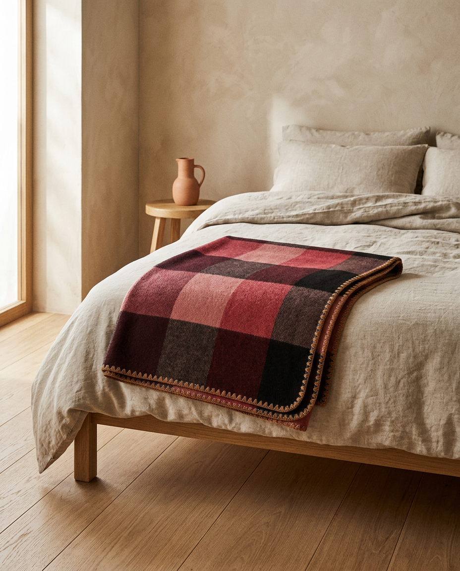 Cashmere Blend Oversized Chunky Knit Throw Blanket styled in a modern home interior