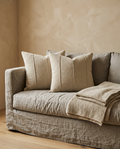18x18 Textured Boucle Cushion Cover styled in a modern home interior